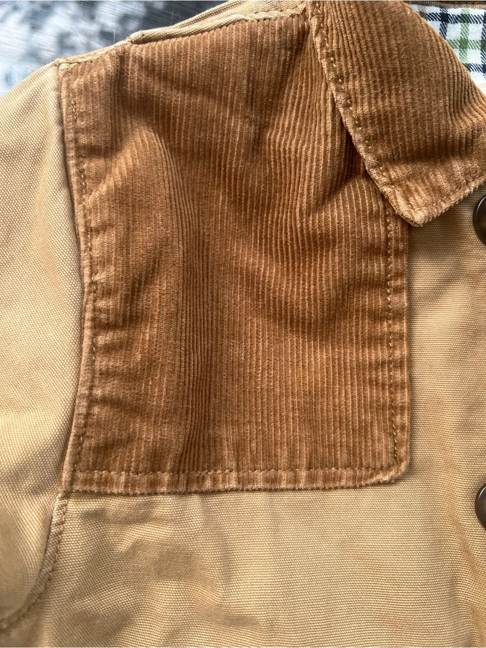 Girpcore Y2K Vintage Baby Gap Canvas Barn Jacket Corduroy Collar Field Coat 4T